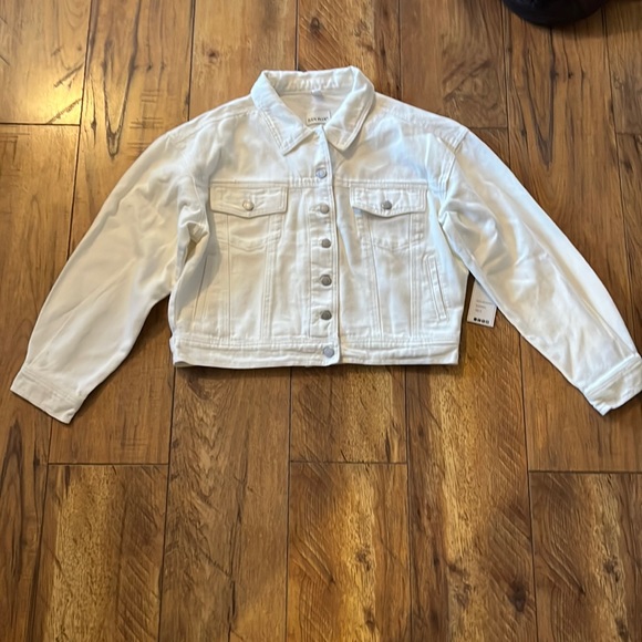 NWT Judy Blue White Denim Jacket Medium Cropped - Picture 1 of 14